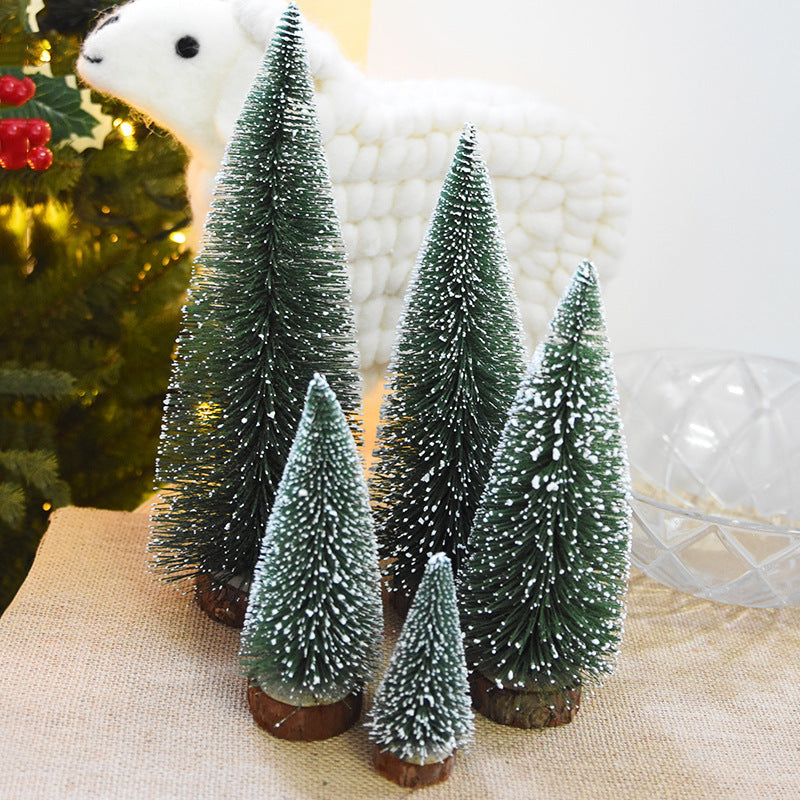Mini Christmas Tree with Pine Needles Flocking