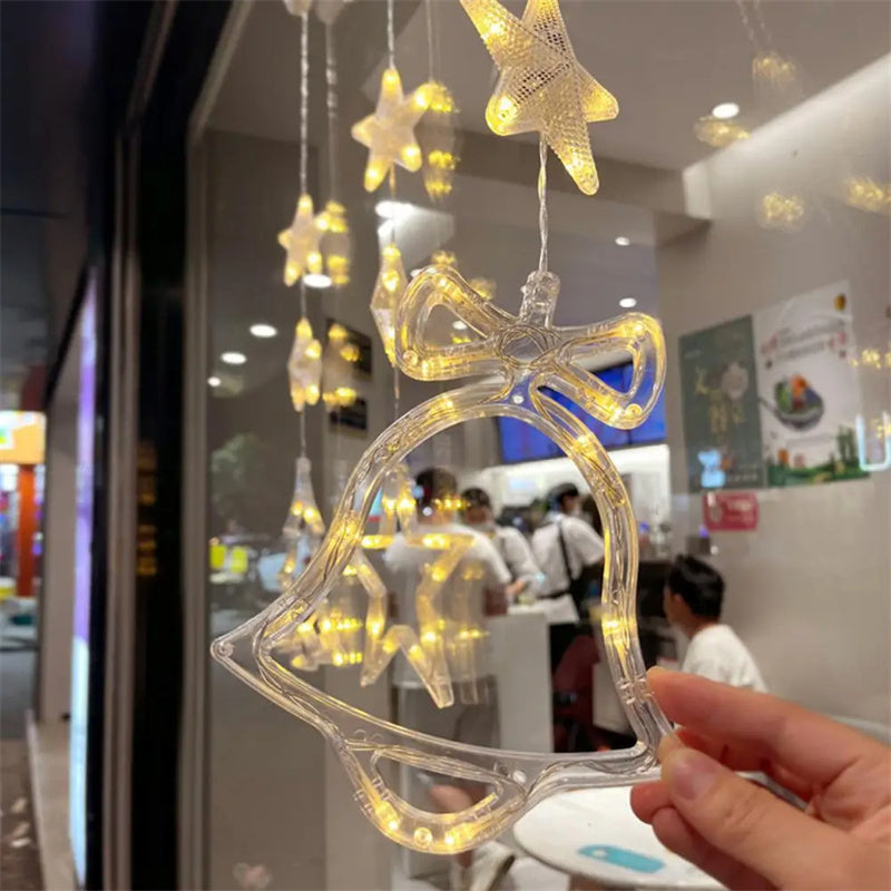Christmas 3pcs LED Light Star Xmas Tree Hanging Sucker Lamp
