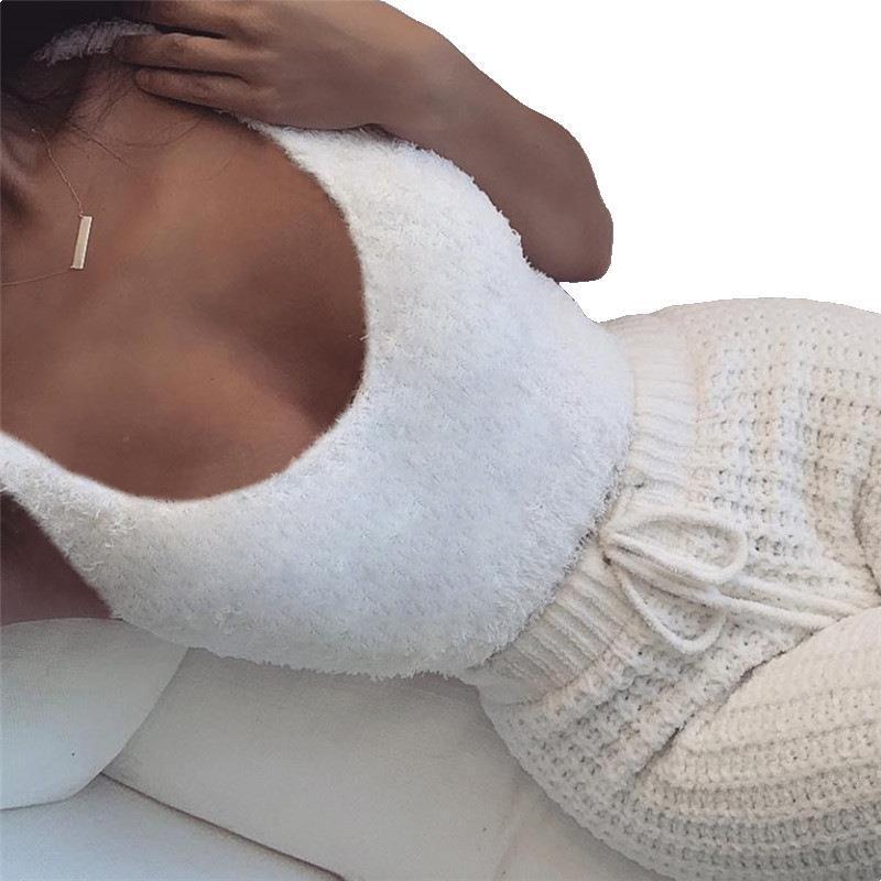 Long Sleeve Crop Tank & Drawstring Shorts Pajama Set