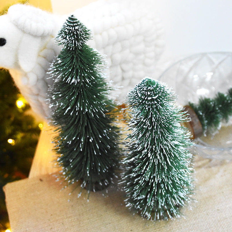 Mini Christmas Tree with Pine Needles Flocking