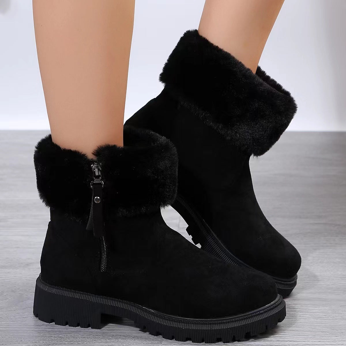Warm Plush Boots Winter Fashion Side-Zipper Snow Boot
