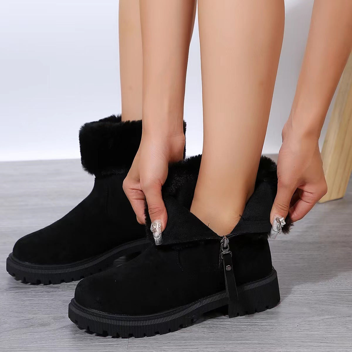Warm Plush Boots Winter Fashion Side-Zipper Snow Boot