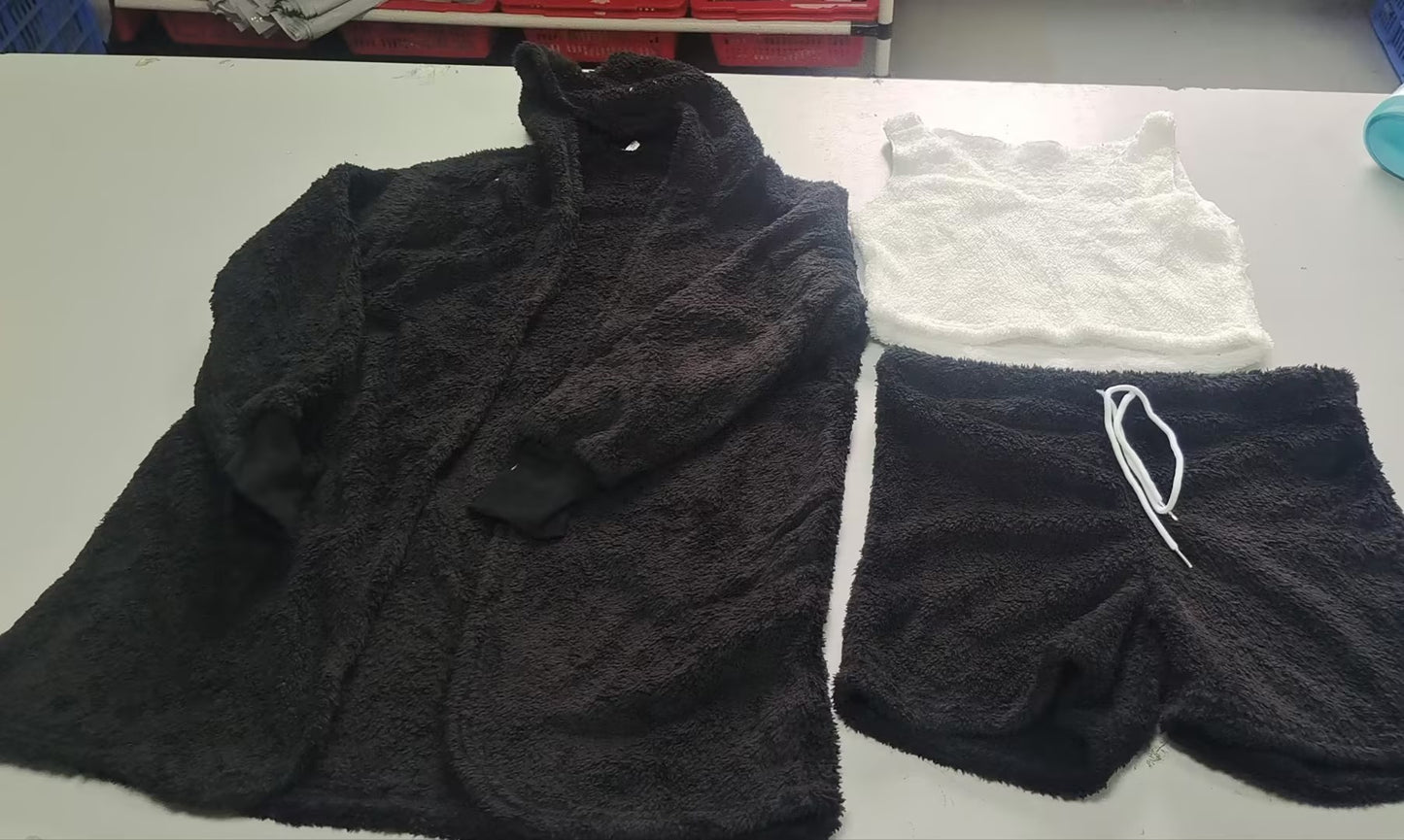 Long Sleeve Crop Tank & Drawstring Shorts Pajama Set