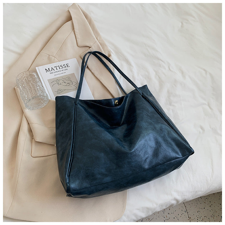 Soft Leather Shoulder Bag Retro Casual Handbag