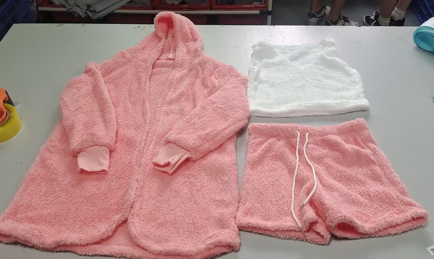 Long Sleeve Crop Tank & Drawstring Shorts Pajama Set