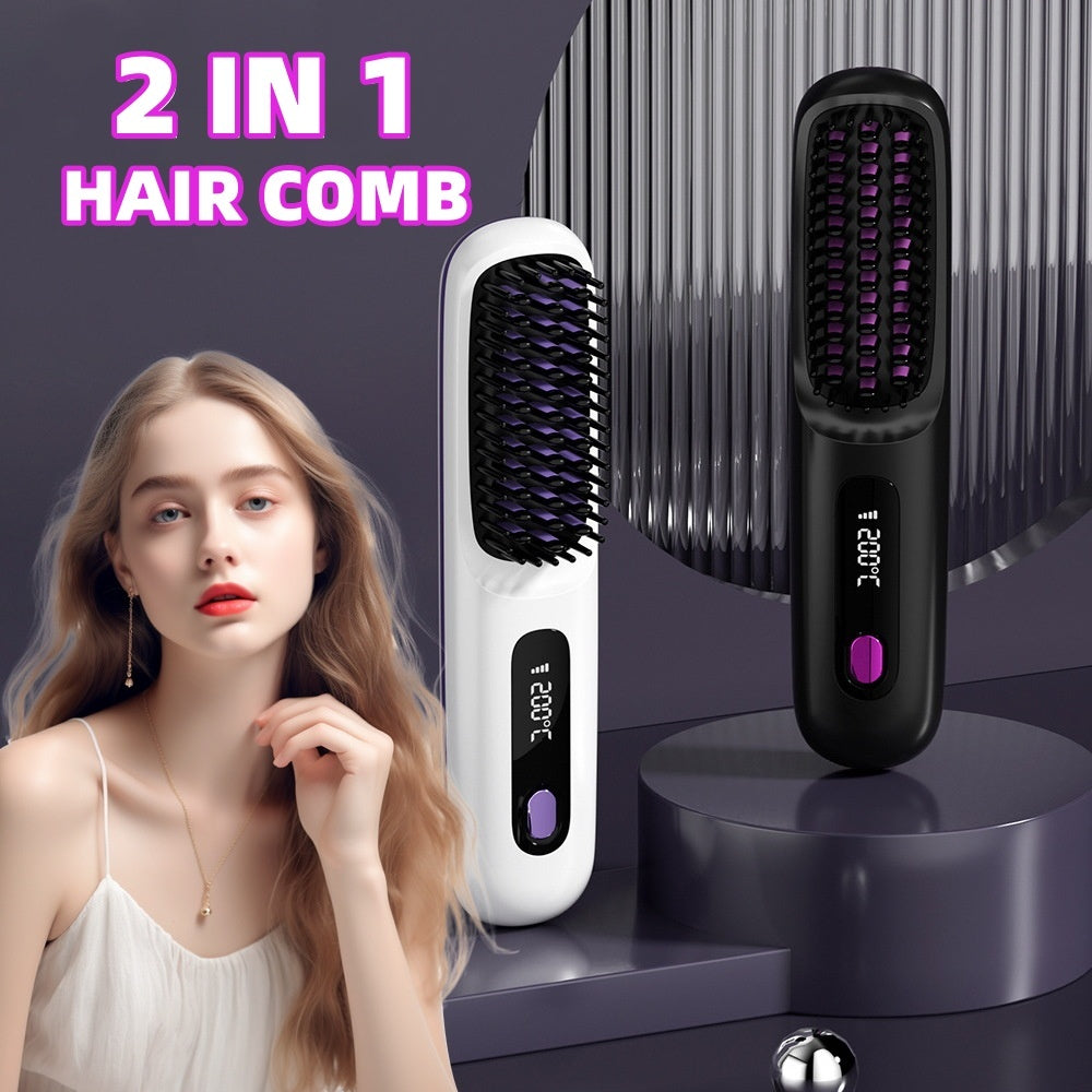 2 In 1 Hair Straightener Brush