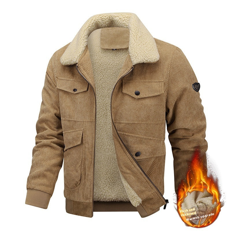 Winter Lapel Fleece Jacket With Pockets