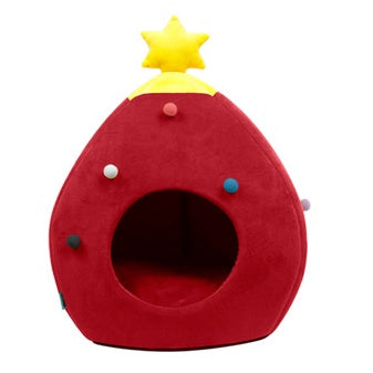 Christmas Tree Pet Bed Winter Warm Pet Nest