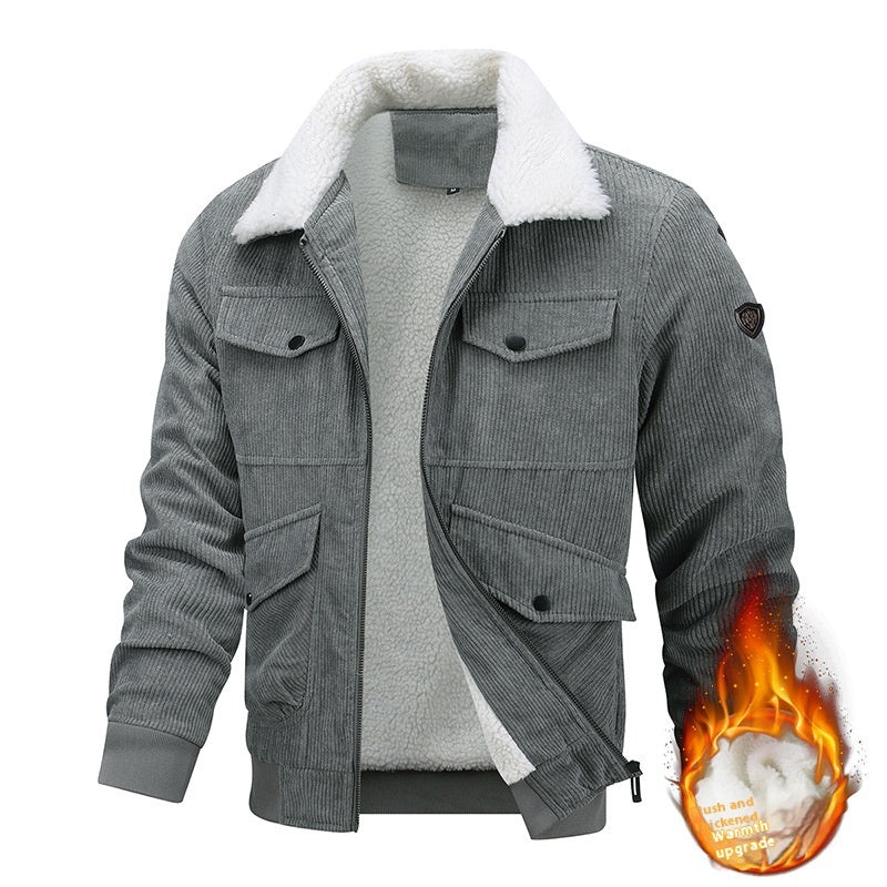Winter Lapel Fleece Jacket With Pockets