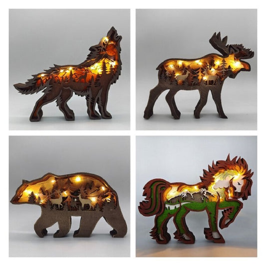 Wooden Animal Carving Handcraft Gift