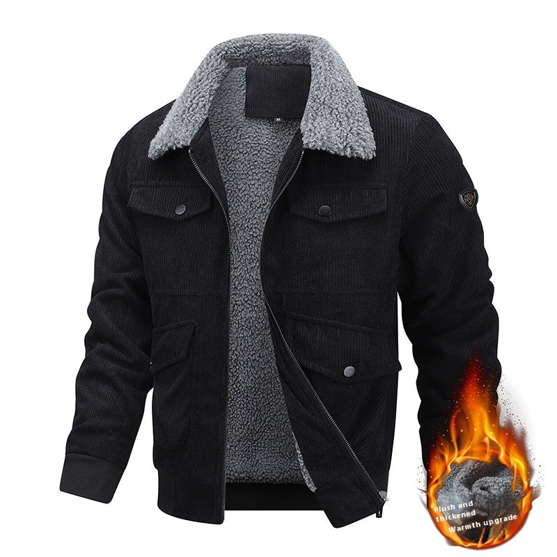 Winter Lapel Fleece Jacket With Pockets