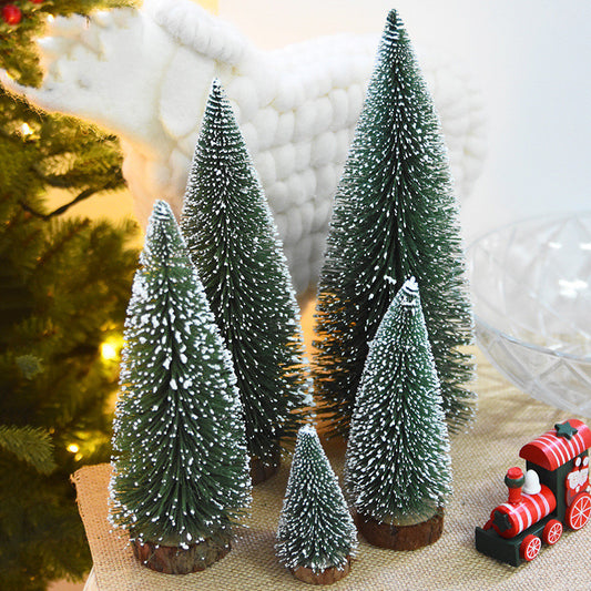 Mini Christmas Tree with Pine Needles Flocking