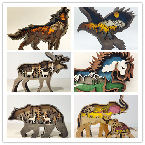 Wooden Animal Carving Handcraft Gift