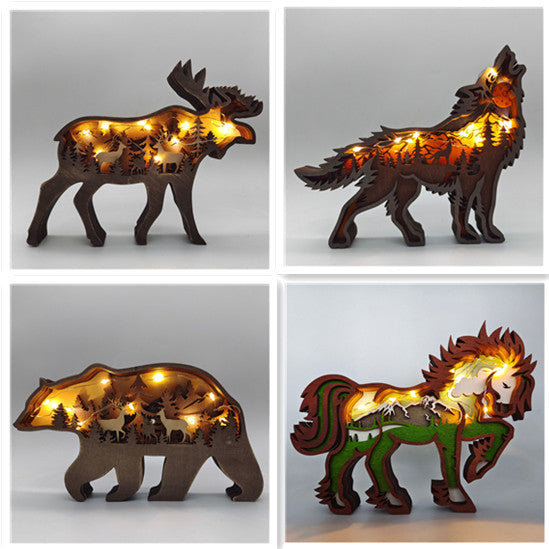 Wooden Animal Carving Handcraft Gift