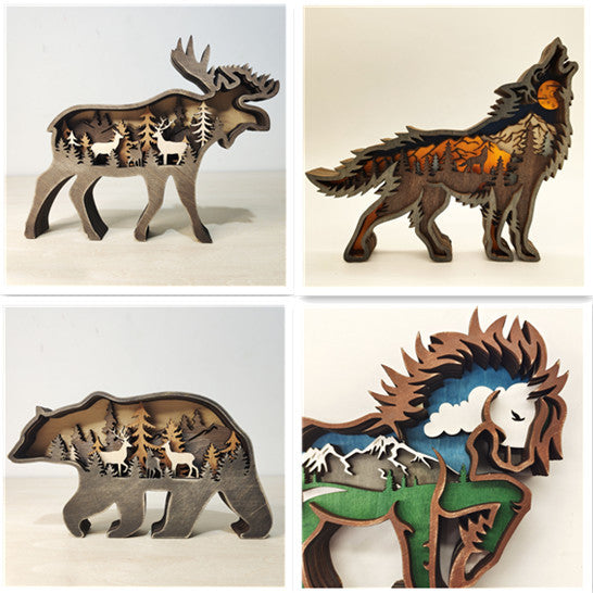 Wooden Animal Carving Handcraft Gift